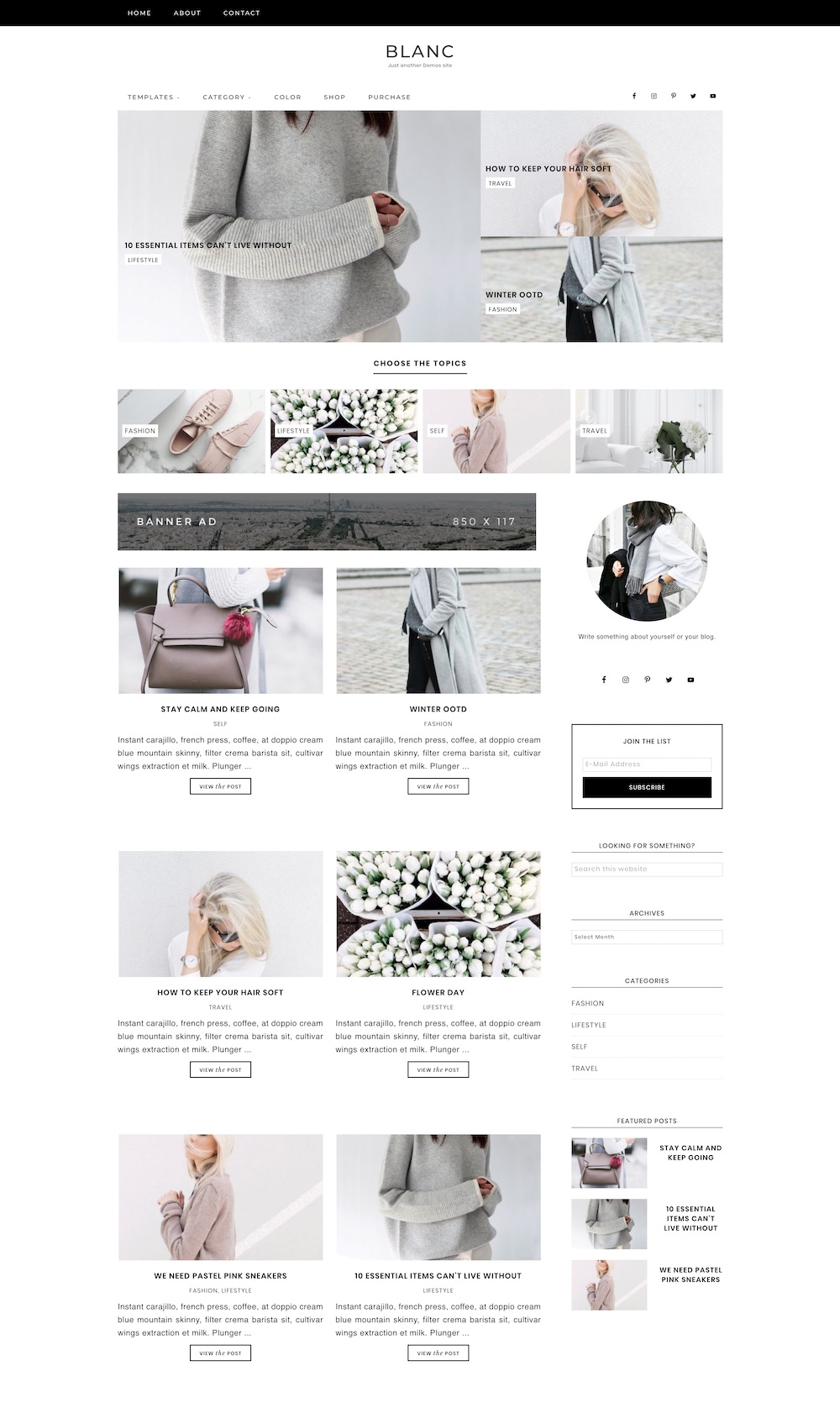 Blanc WordPress theme | The best WordPress themes for bloggers