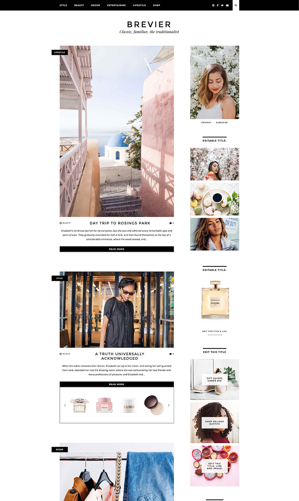 Brevier WordPress theme | WordPress themes for lifestyle bloggers