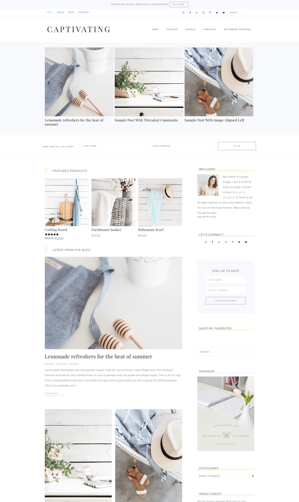 Captivating WordPress theme | Clean, magazine-style WordPress theme